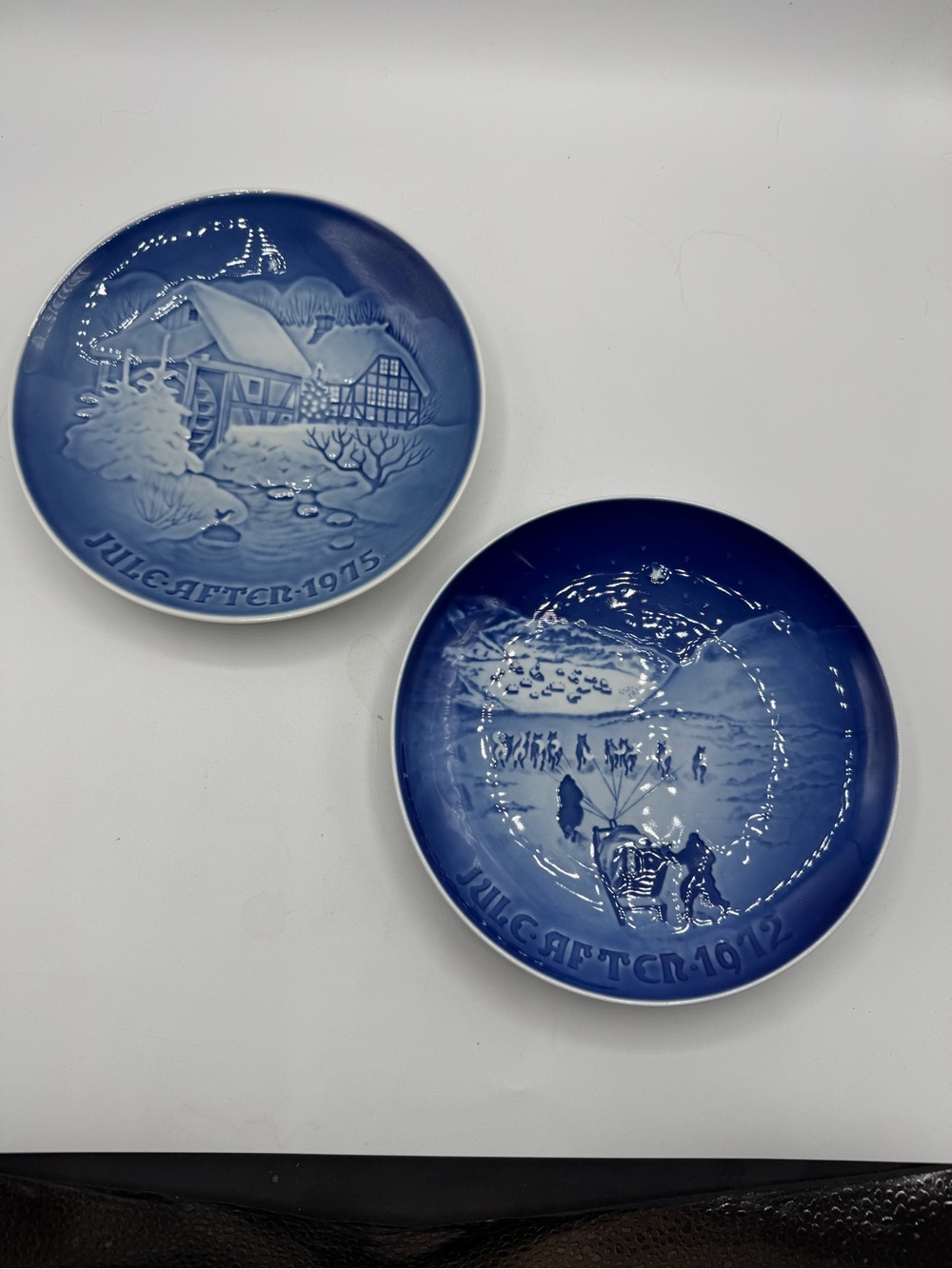 Lot Of 2 Bing & Grondahl (B & G) Annual Winter Christmas Plates ~ 1972, 1975